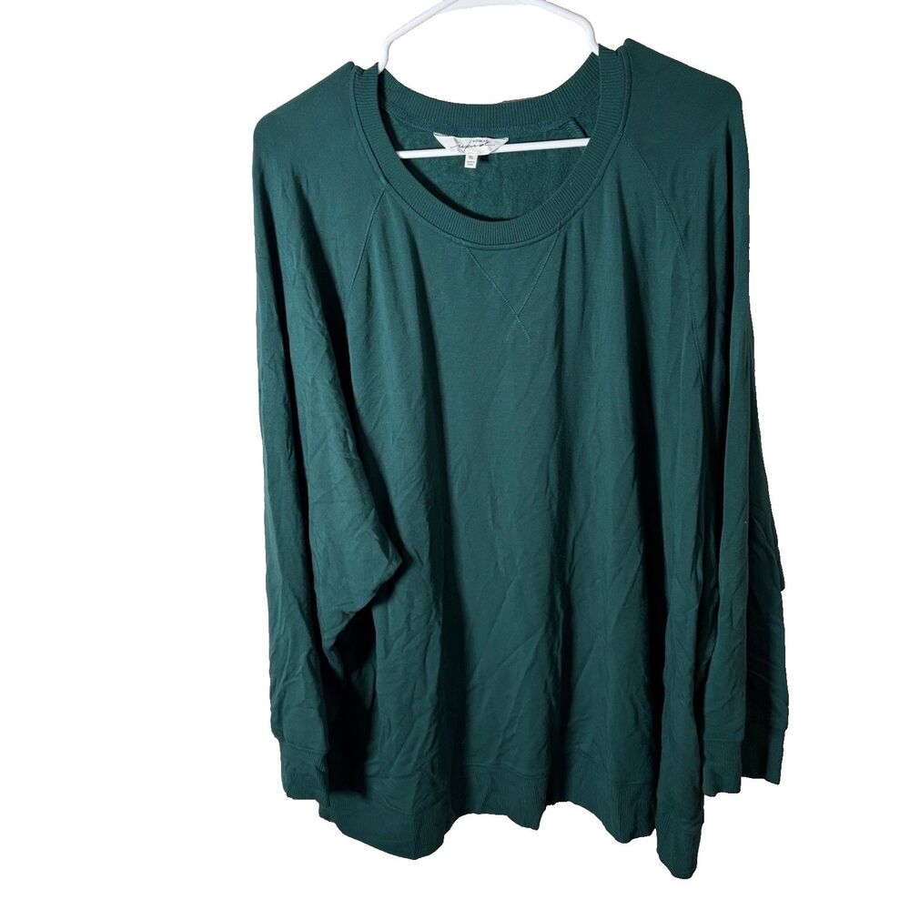 Soma Weekend Sweatshirt Women's XL Green Lounge Pajama Casual Crew Pullover